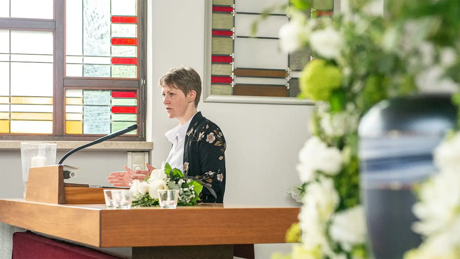 Saal für Trauerfeierlichkeiten und Raum für Abschied